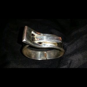 VINTAGE STERLING HINGED BUCKLE BRACELET