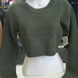 This is a crop sweater