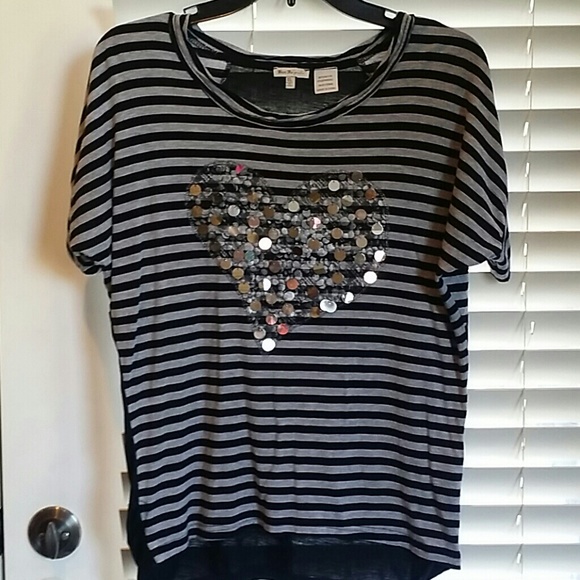 Miss Me Girls sequin heart tee