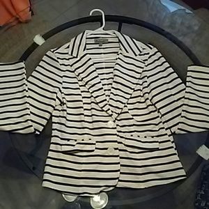 Black and white striped sweater like jacket