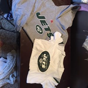NY Jets NFL apparel sweatshirt and t shirt