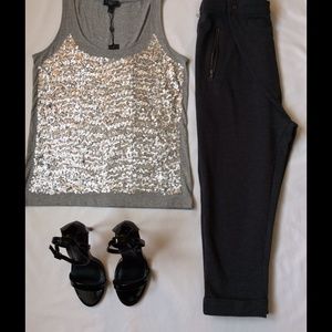 New never worn grey sequin tank.