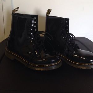 Black patent leather Dr. Martens