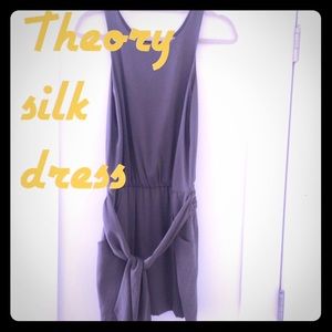 Theory grey silk dress sz 2.