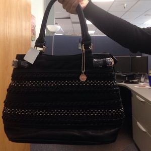 Black and gold purse