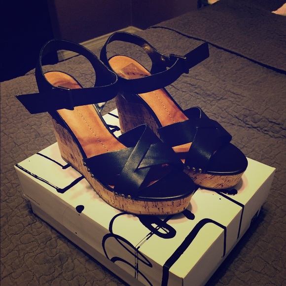 Dolce Vita Jex black wedge sandals.