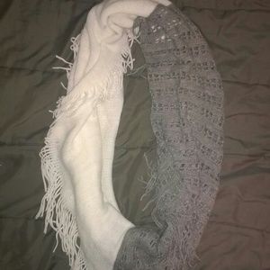 new half white and gray scarf