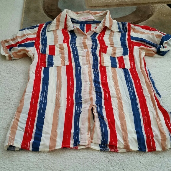 Beige Multi-Striped Top