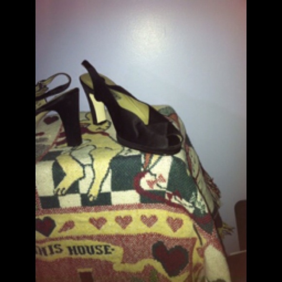 Black Satin Peep-Toe Pump by Sam & Libby - Picture 2 of 4