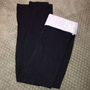 "Pink" black flared yoga pants