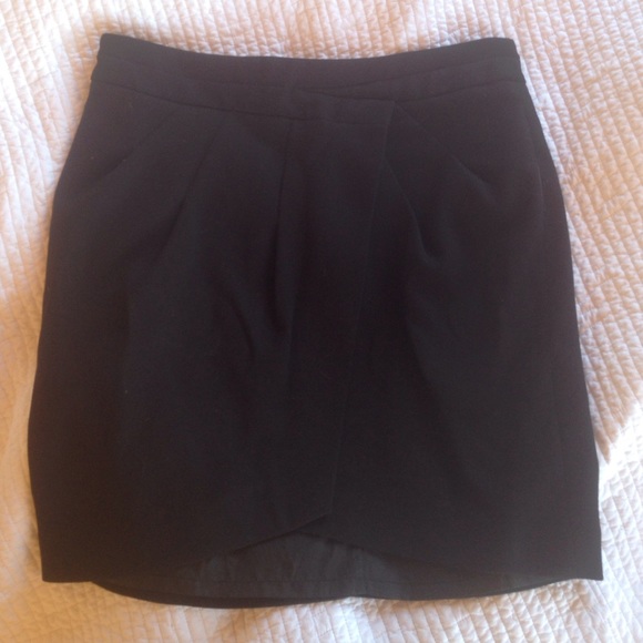 Black Zara tulip wrap skirt