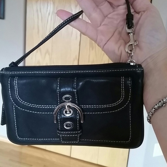 Coach small black wristlet, gently used