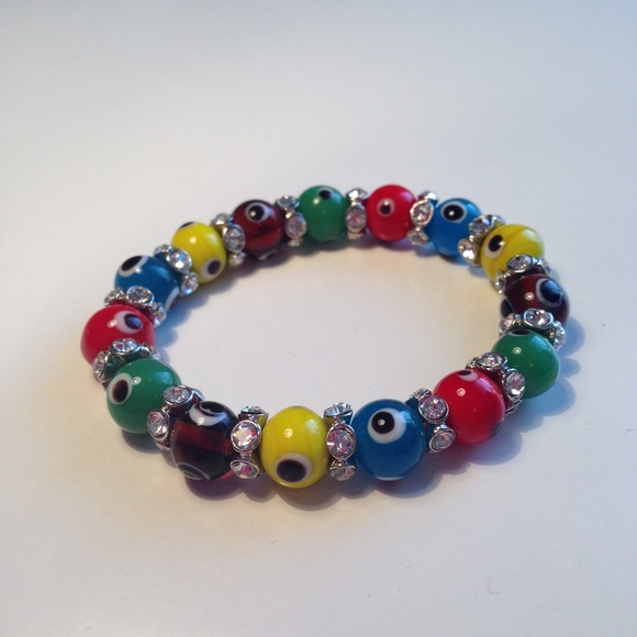 Colorful evil eye bracelet