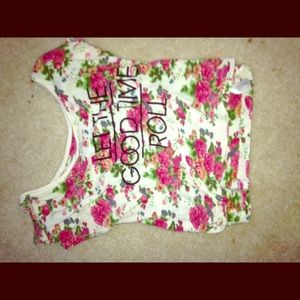 Forever 21 "Let the good times roll" croptop