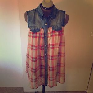 Button up sleeveless tunic