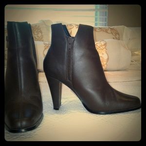 Dark brown ankle booties