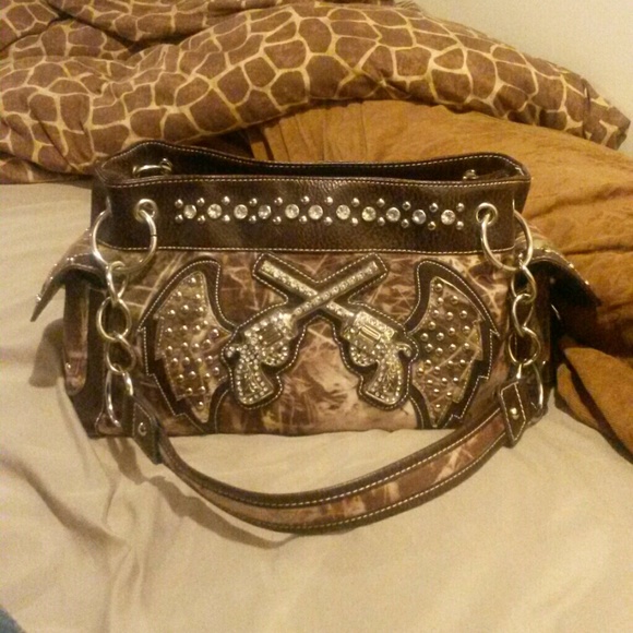 Camo "Pistols N Angels" purse