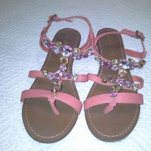 Pink jewled sandles