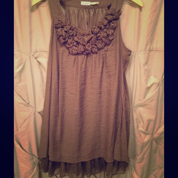 EXTRA Long Grey Dressy Top