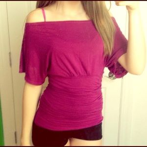 Pink Off The Shoulder Shirt