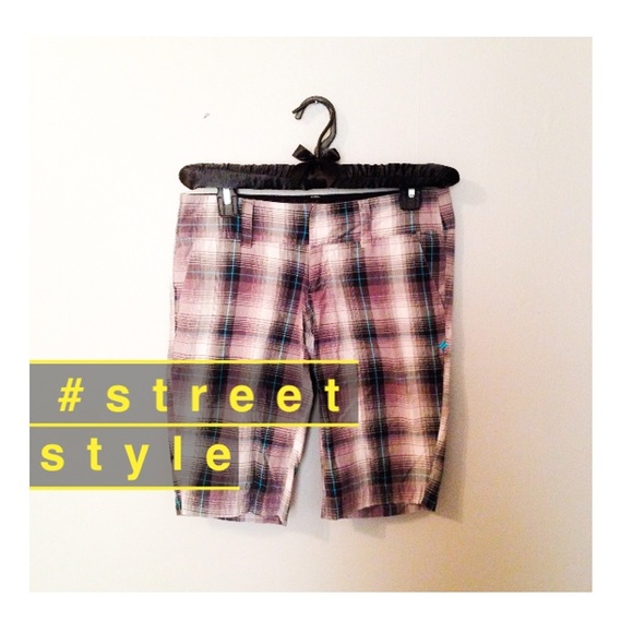 Hurley Plaid Capri Shorts