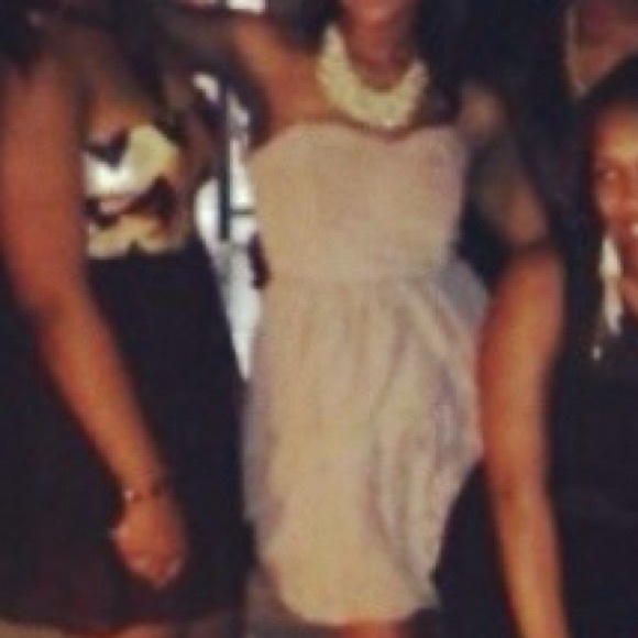 Beige Ruffled Homecoming Dress - Picture 2 of 4