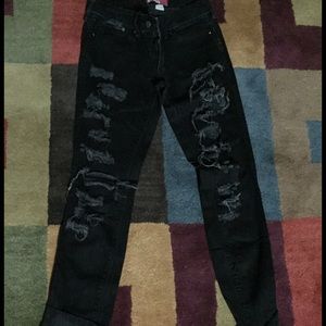 Closet Clearout! H&M Distressed Black Denim Jeans