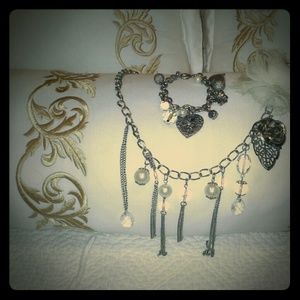 Charm necklace and bracelet set