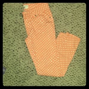 Peach polka-doted pants