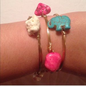 Bundle of handmade gold wire bracelets