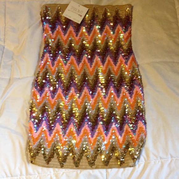 Chevron sequin dress (M/L)