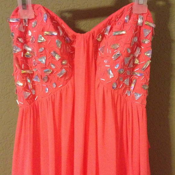 Long Orange Prom Dress (7/8)