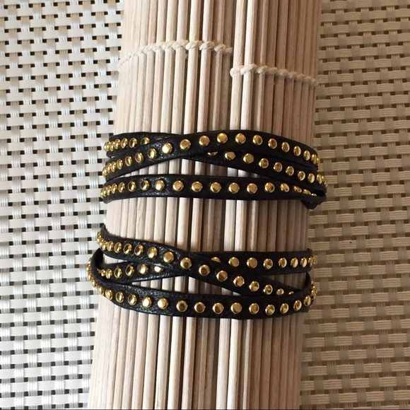 Jules Smith Jewelry - 2 Jules Smith Black Leather Studded Bracelets