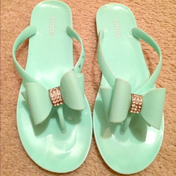 Mint green sandals from Express.