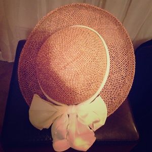 #HP 2/21/# Stylish Summer Straw Hat with Bow Scarf