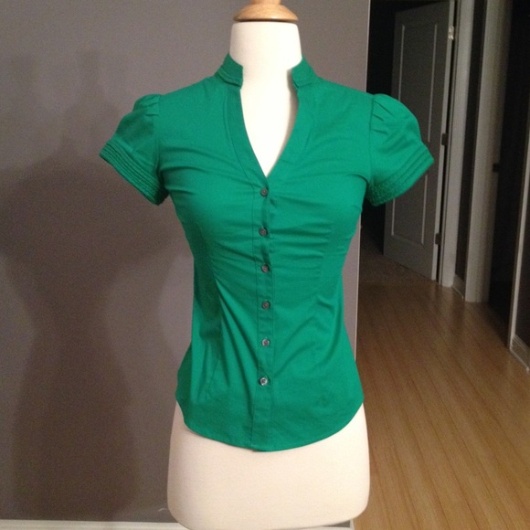 Express Design Studio Green Buttondown