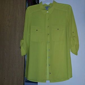 H&M bright yellow button up