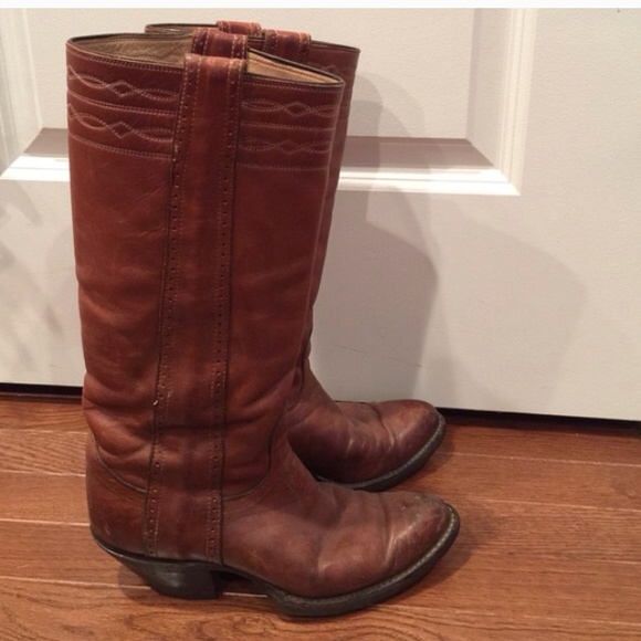 Vintage Tony Lama cowboy tall boots size 8