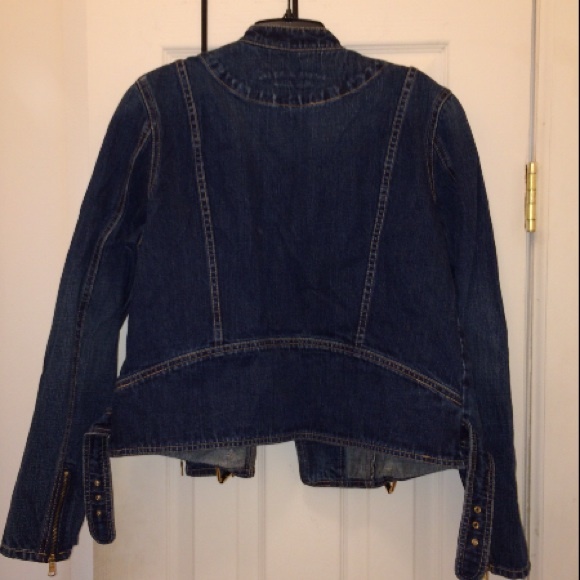 Ralph Lauren denim biker jacket sz Large - Picture 2 of 4