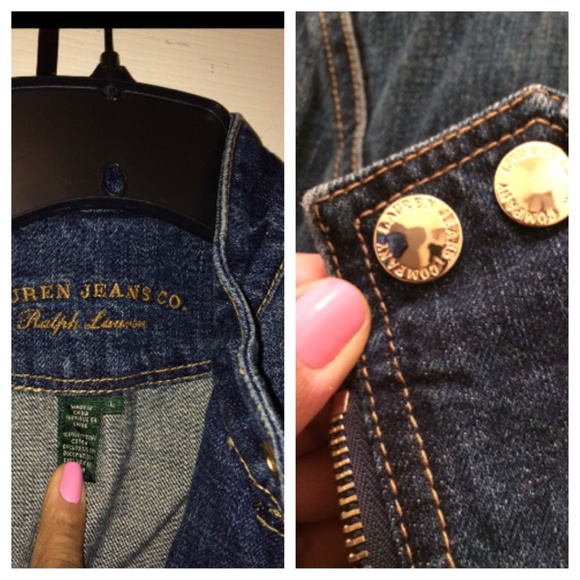 Ralph Lauren denim biker jacket sz Large - Picture 4 of 4