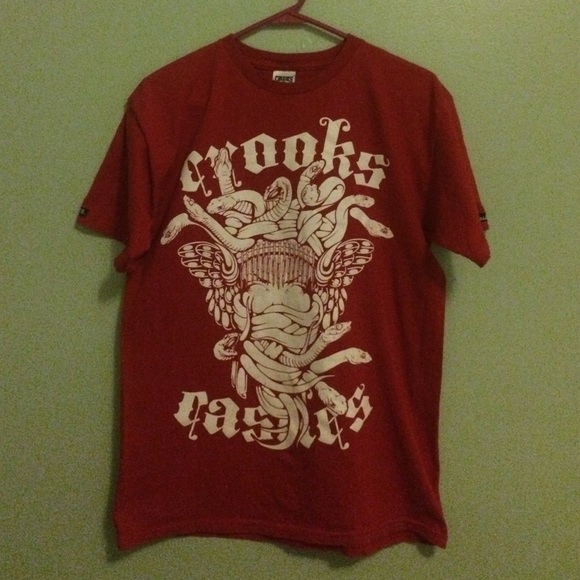 Mens red medusa crooks & castle shirt
