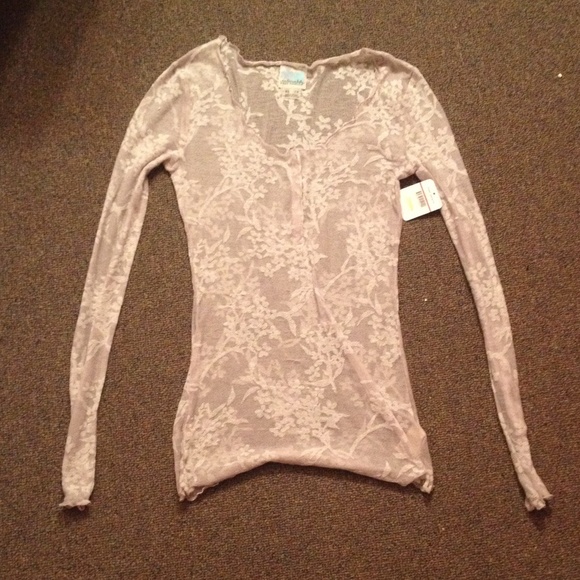 Sheer free people lace top