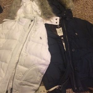 Navy and white Abercrombie and Fitch bundle coats