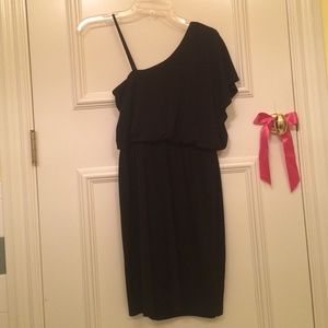 Black one shoulder cocktail dress
