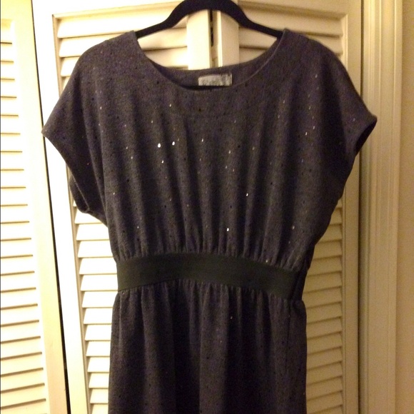 Charcoal dress with sequence