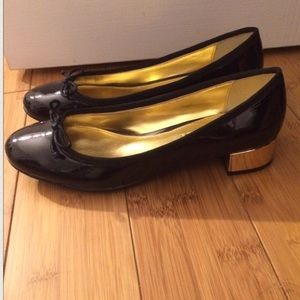 Gold heal Ralph Lauren shoes