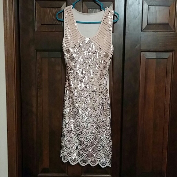 Gold sequin dress