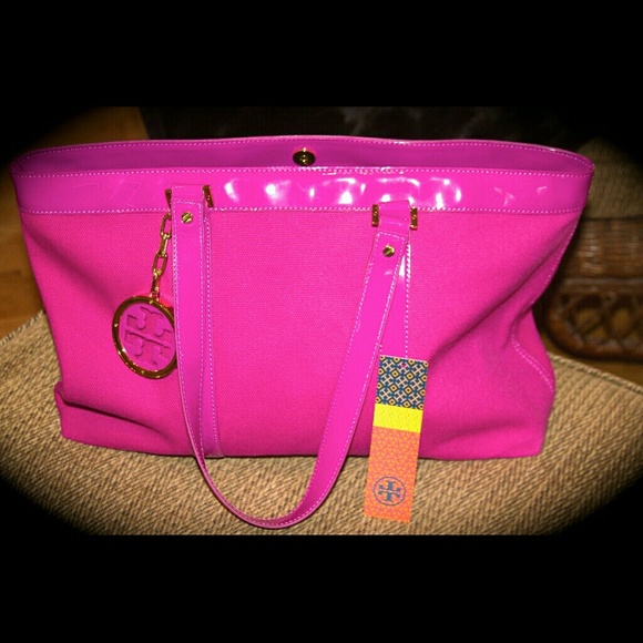 👛SOLD👛 Tory Burch Hibiscus Pink Tote