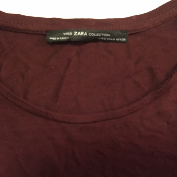 FREE SHIPPING-Maroon Zara top, long sleeved - Picture 3 of 3