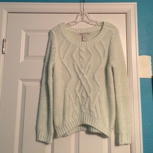 super cute light blue/ green sweater
